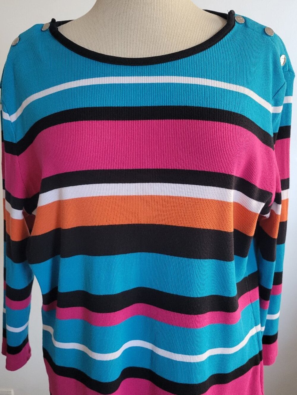 CLEARANCE Lauren Ralph Lauren Women’s Multicolor Striped 3/4 Sleeves Sweater